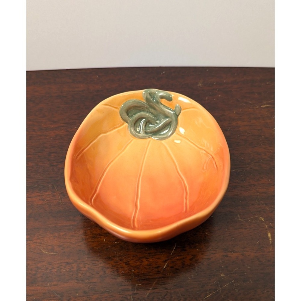 Williams Sonoma Pumpkin Shaped Bowl Jardin Potager Fall Harvest Candy Dish